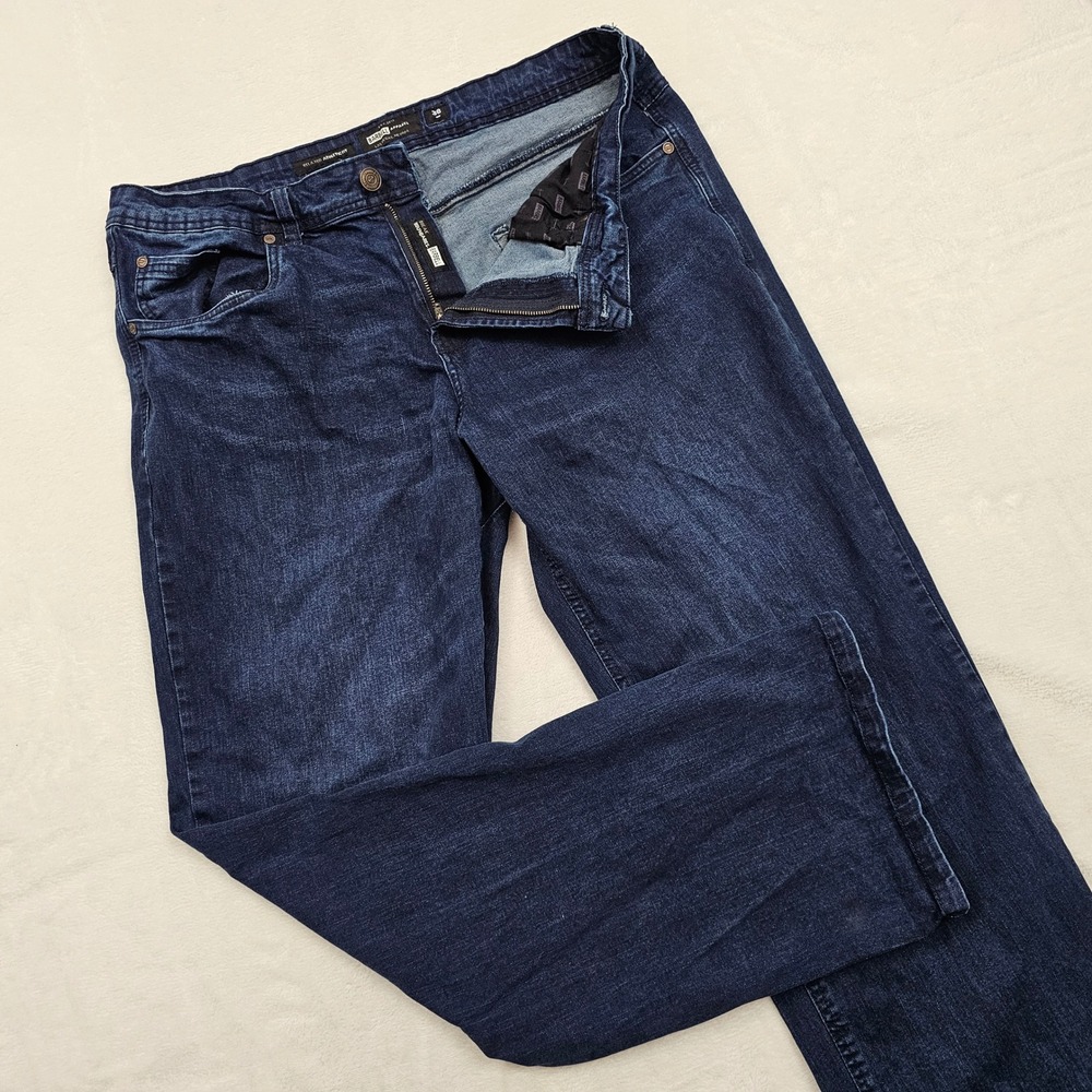 Barbell Apparel Jeans Mens 38x32‎ Blue Relaxed Athletic Fit Stretch Performance